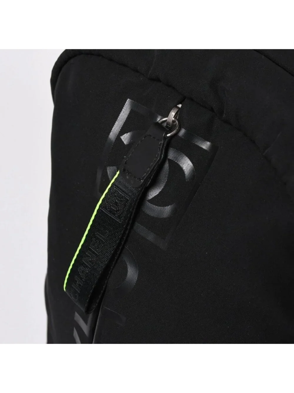 Chanel Sports Line Backpack Black Lime Green Nylon Leather